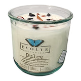 Rocks Candle - Dulce (Wood Wick Red Jasper & Onyx Gemstone Soy Candle) from Evolve Botanica