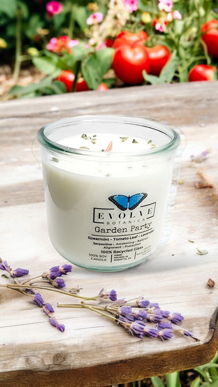 Rocks Candle - Garden Party (Wood Wick Gemstone Soy Candle) from Evolve Botanica