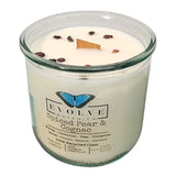 Rocks Candle - Spiced Pear & Cognac (Wood Wick Garnet Gemstone Soy Candle) from Evolve Botanica
