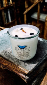 Rocks Candle - White Birch (Wood Wick Snow Quartz & Onyx Gemstone Soy Candle) from Evolve Botanica