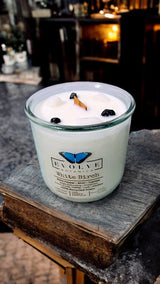 Rocks Candle - White Birch (Wood Wick Snow Quartz & Onyx Gemstone Soy Candle) from Evolve Botanica