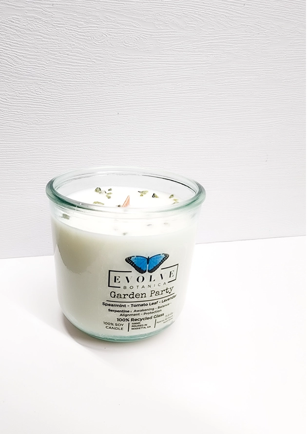 Rocks Candle - Garden Party (Wood Wick Gemstone Soy Candle) from Evolve Botanica