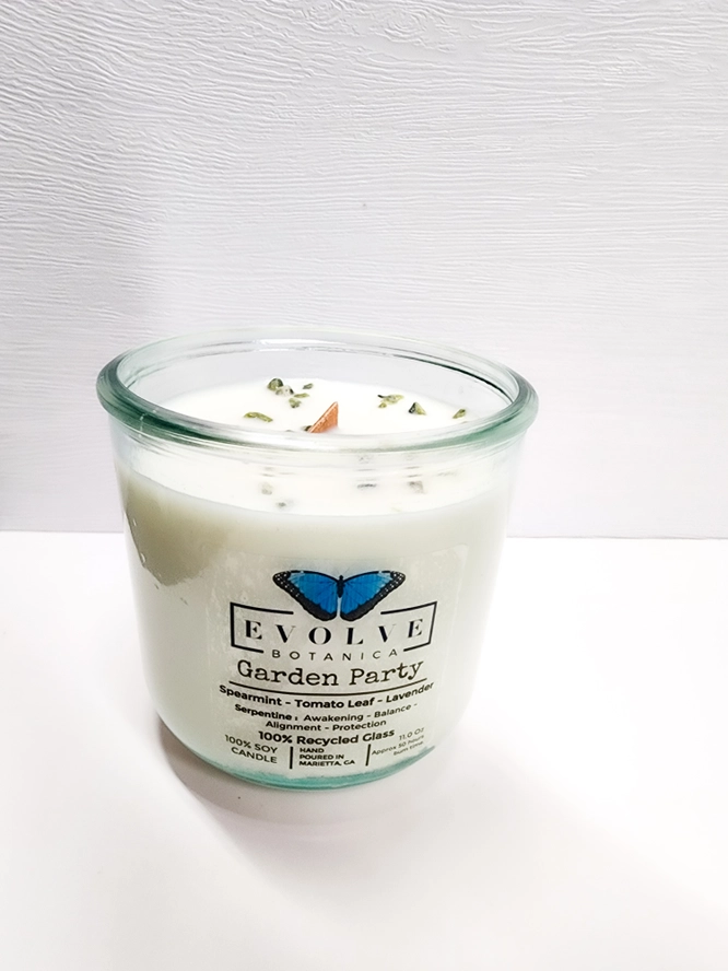 Rocks Candle - Garden Party (Wood Wick Gemstone Soy Candle) from Evolve Botanica
