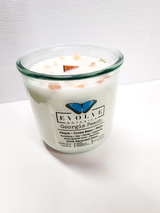 Rocks Candle - Georgia Peach (Wood Wick Gemstone Soy Candle) from Evolve Botanica