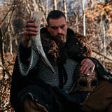 Curved Drinking Horn with Wooden Stand from Norse Tradesman