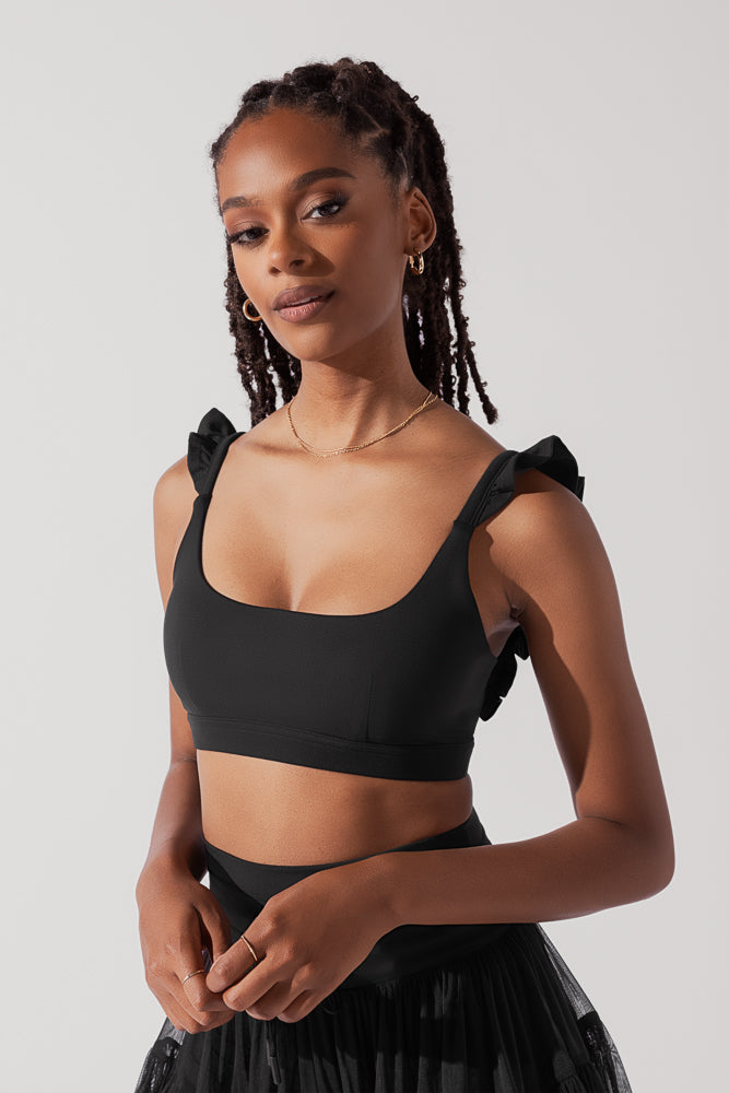 Romance Ruffle Bra - Black from POPFLEX