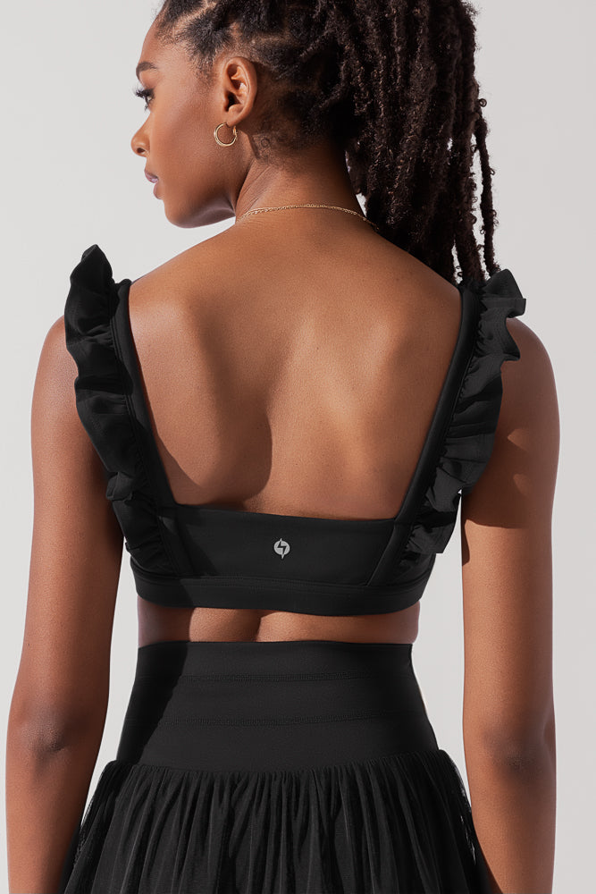 Romance Ruffle Bra - Black from POPFLEX