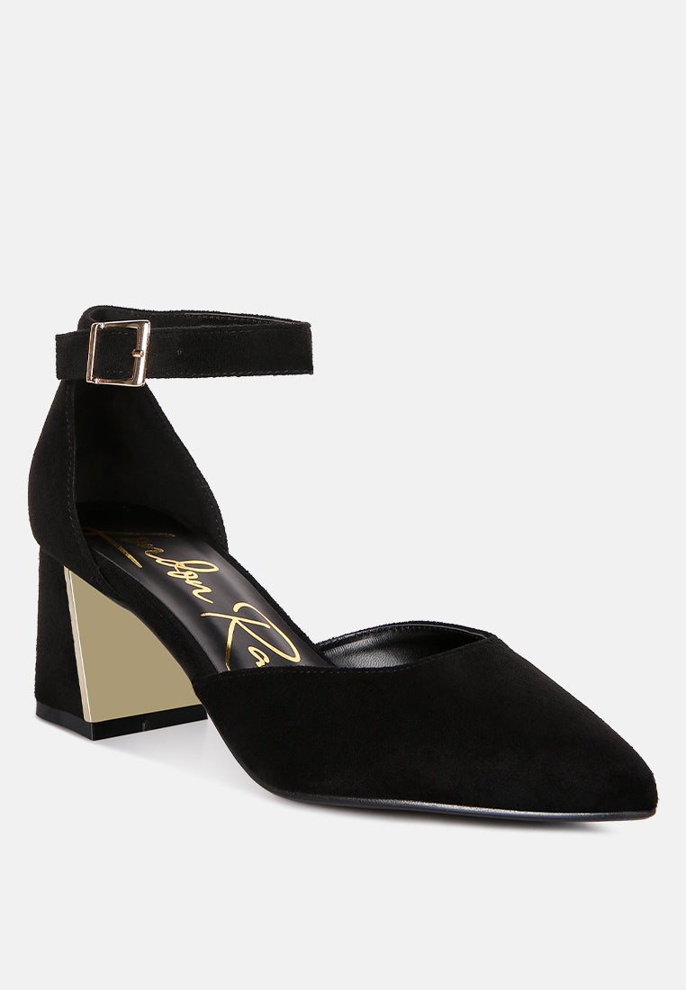 Rory Metallic Sling Detail Block Heel Sandals from London Rag International