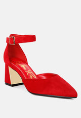 Rory Metallic Sling Detail Block Heel Sandals from London Rag International