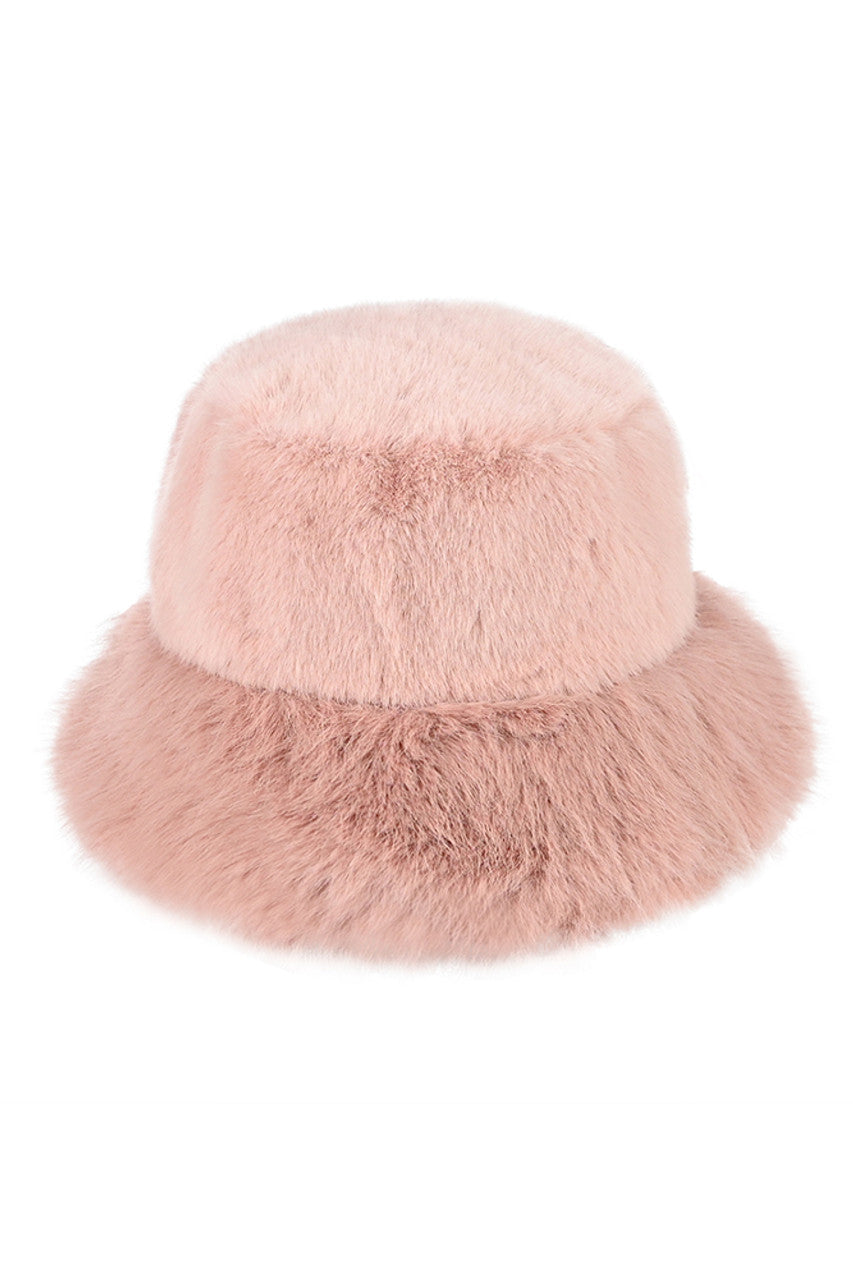 C.C Faux Fur Solid Bucket Hat from Madeline Love