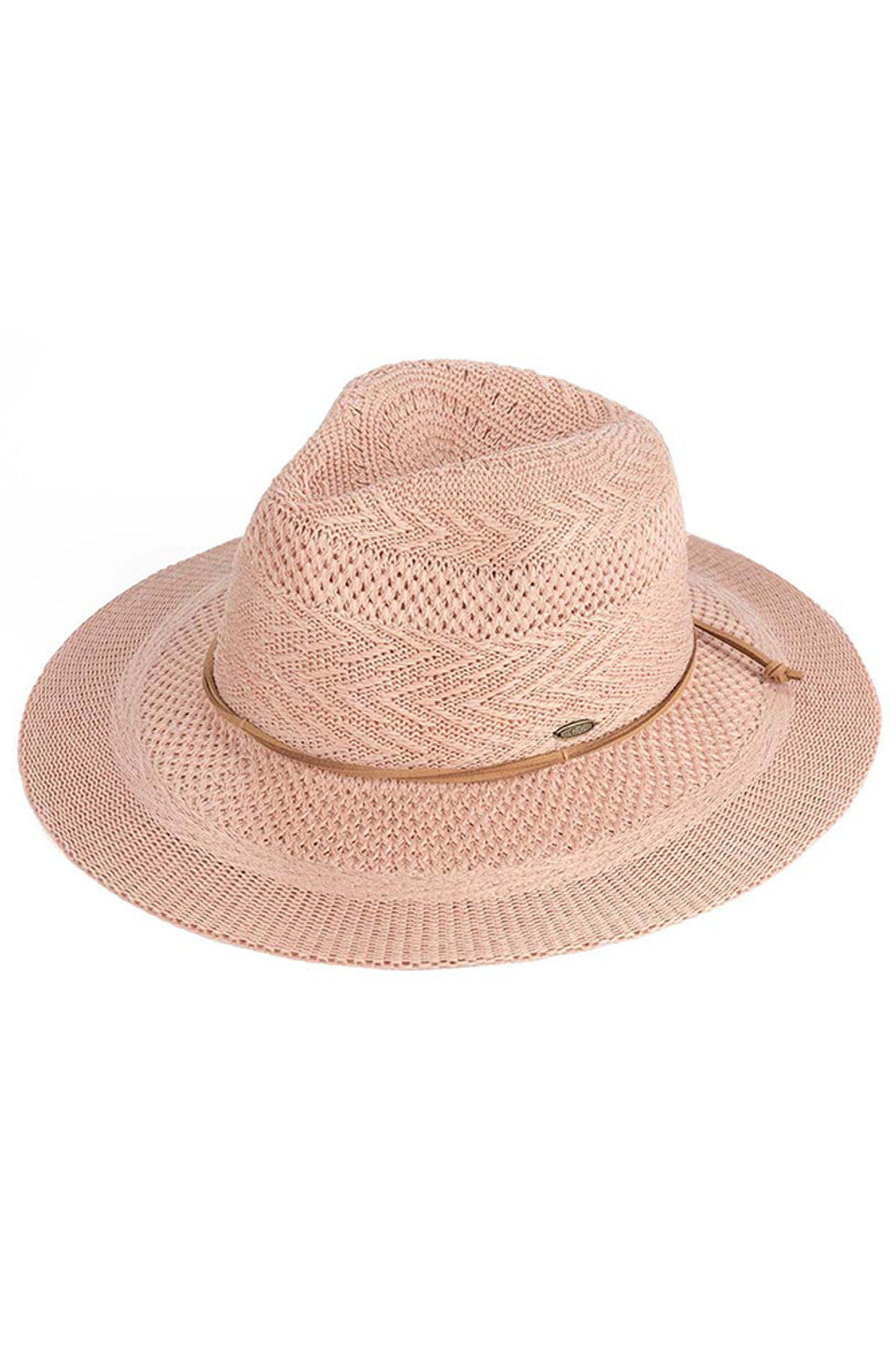C.C MULTI PATTERN SUEDE STRING BAND PANAMA HAT from Madeline Love