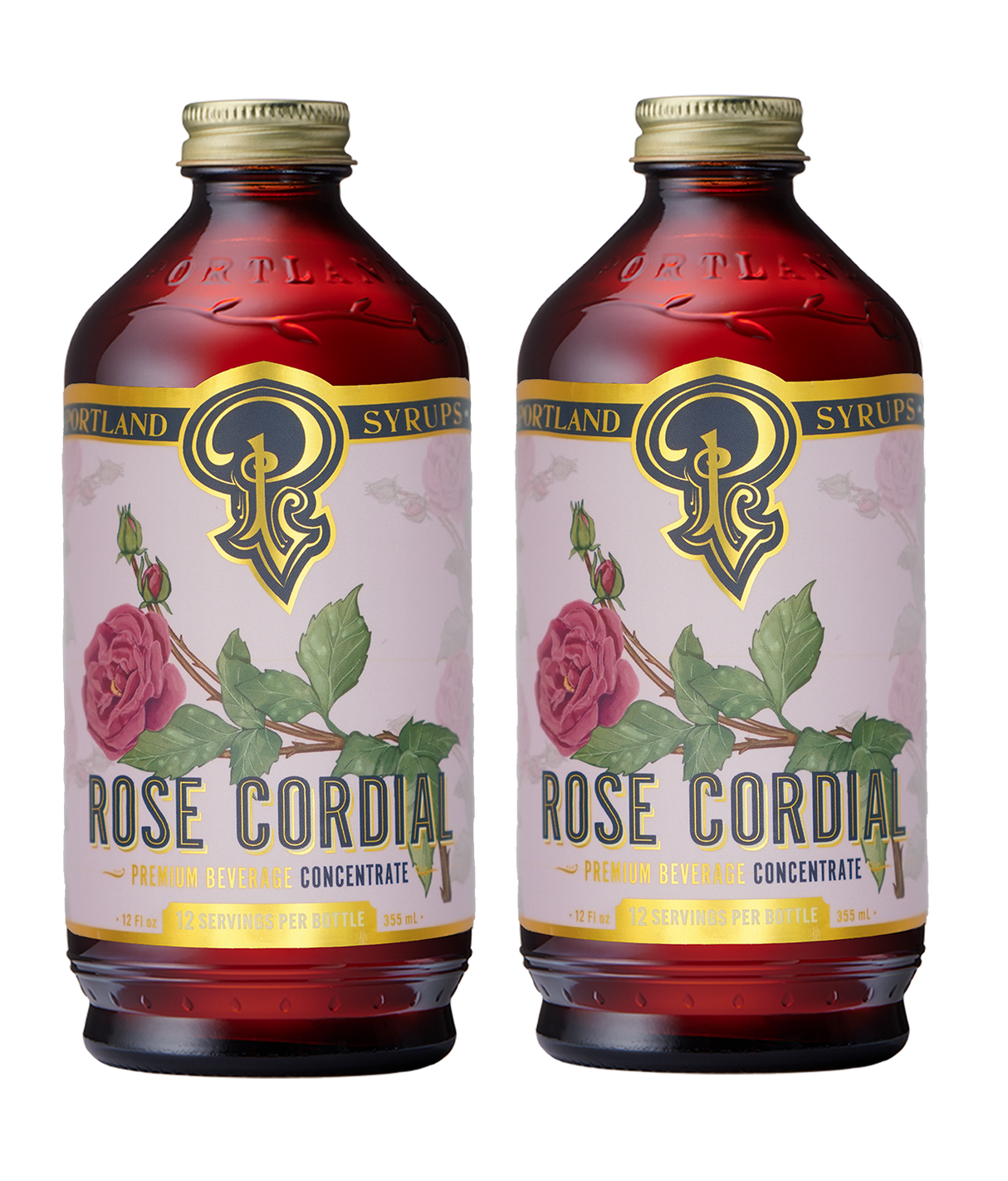 Rose Cordial Syrup two-pack from Portland Syrups