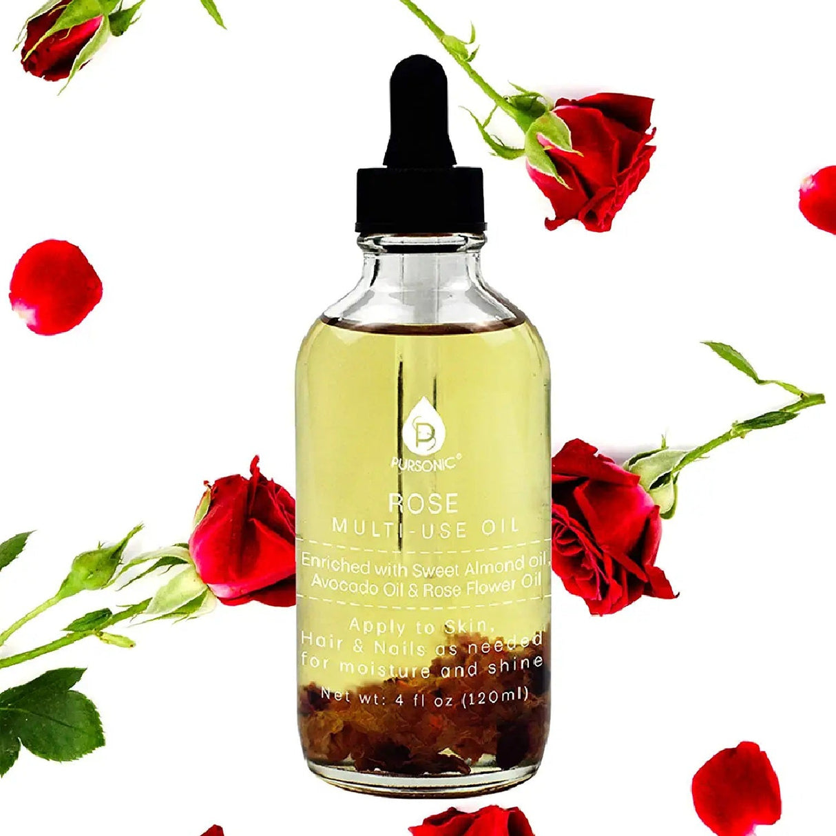 Rose flower Multi Use Body Oils 4 Oz from Pursonic