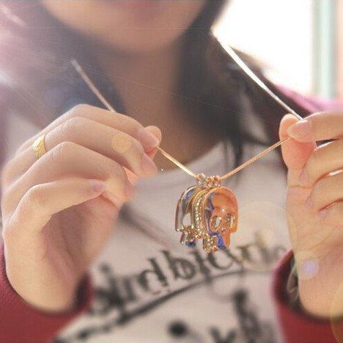 Three Skulls Necklace from Zapps Clothing