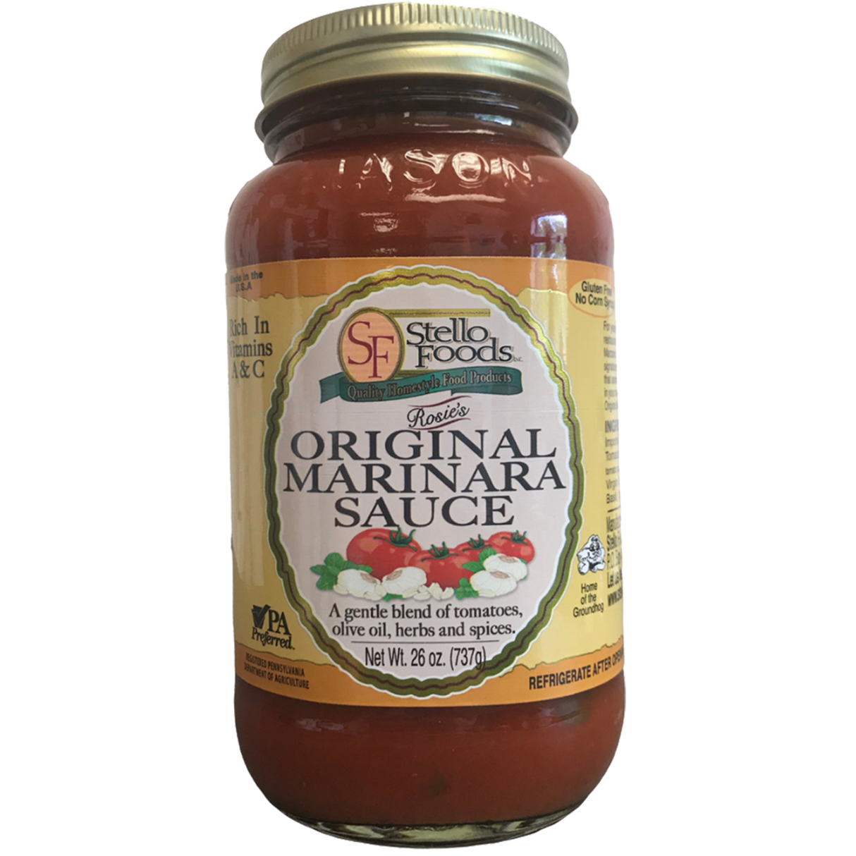 Stello Foods - Rosie's Original Marinara Spaghetti Sauce 26 oz from Stello Foods