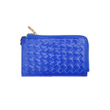 Faux Leather Basket Weave Flat Card Holder Wallet with Wristlet  from Madeline Love