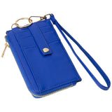 Faux Leather Basket Weave Flat Card Holder Wallet with Wristlet  from Madeline Love
