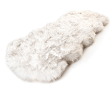 PupRug™ Runner Faux Fur Memory Foam Dog Bed - Curve White with Brown Accents From Paw.com