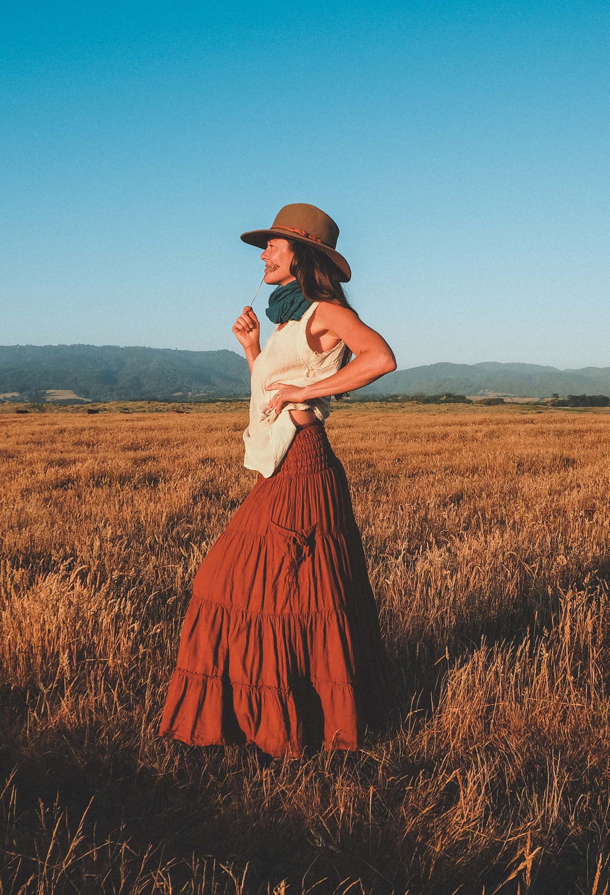 Tiered Pocket Skirt From Cotton Flower Clothing