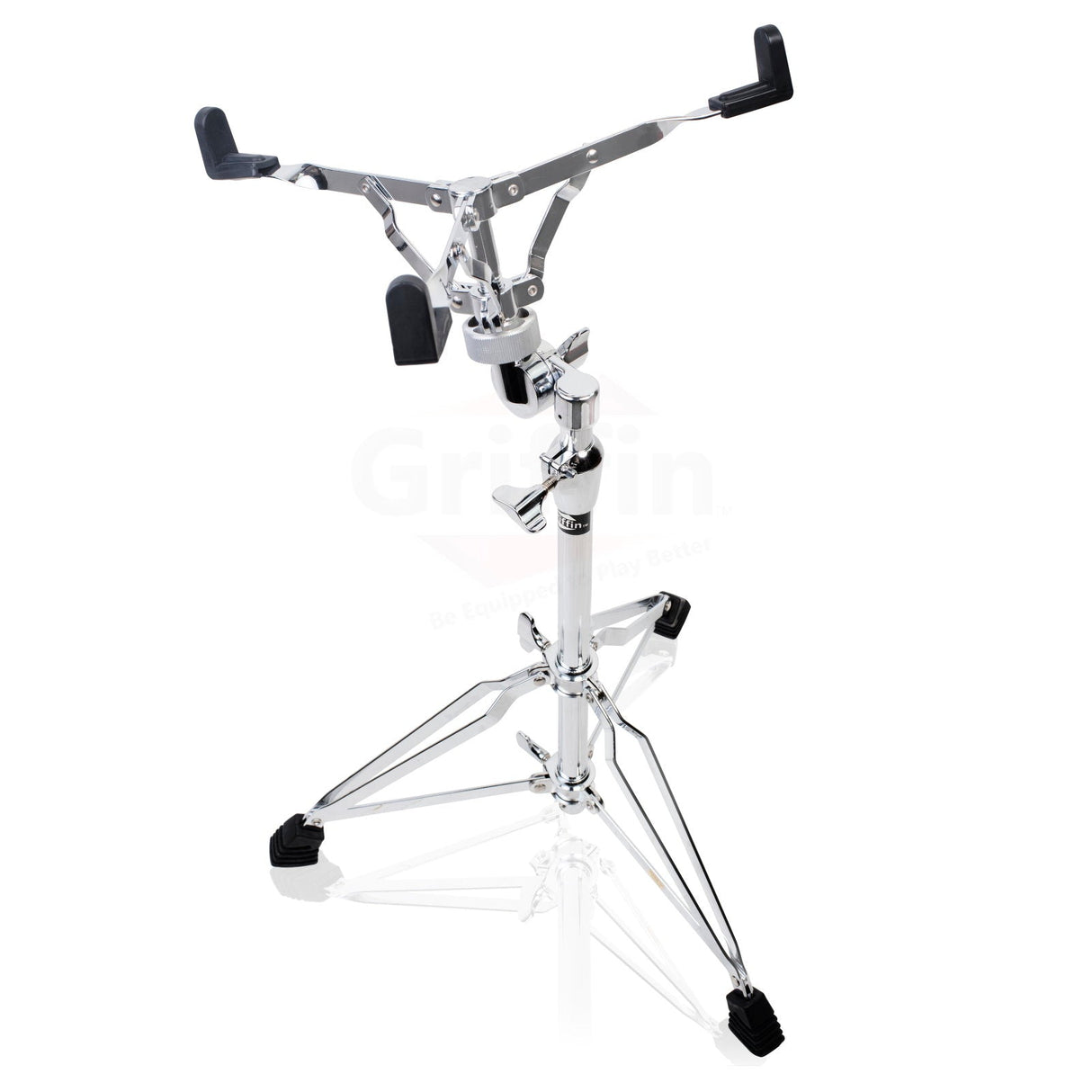GRIFFIN Deluxe Snare Drum Stand | Percussion Hardware Kit with Key | Double Braced Medium Weight Mount for Snares, Tom Drums & Practice Pad | Adjustable Height & Tilting Gear Clamp Style Basket  from GeekStands.com