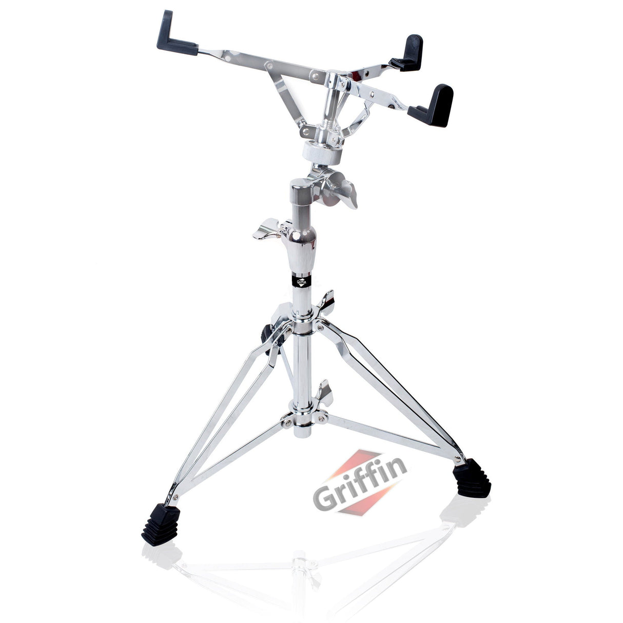 GRIFFIN Deluxe Snare Drum Stand | Percussion Hardware Kit with Key | Double Braced Medium Weight Mount for Snares, Tom Drums & Practice Pad | Adjustable Height & Tilting Gear Clamp Style Basket  from GeekStands.com