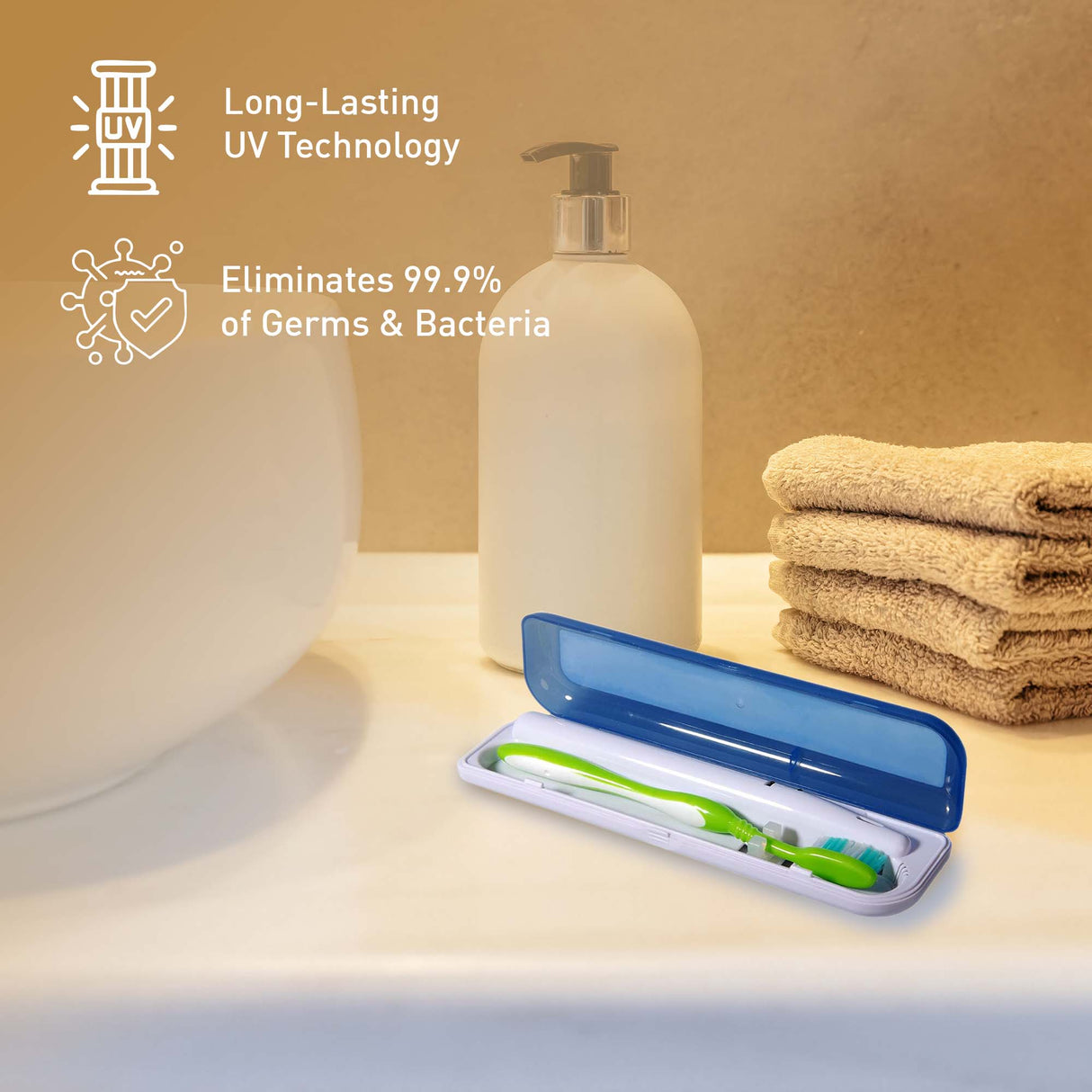 Travel Oral Care Essentials Bundle: Portable UV Toothbrush Sanitizer & Portable Electric Toothbrush from Pursonic