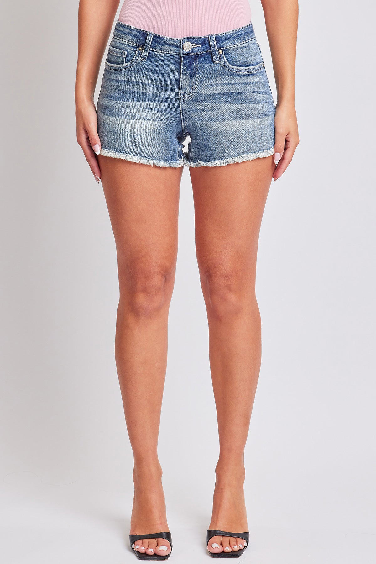 Women's Low Rise Fray Hem Denim Shorts from YMI JEANS