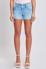 Women's WannaBettaButt 3 Button Cuffed Denim Shorts from YMI JEANS