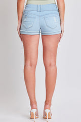 Women's WannaBettaButt 3 Button Cuffed Denim Shorts from YMI JEANS