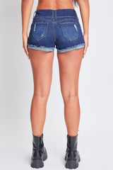 Women's WannaBettaButt 3 Button Cuffed Denim Shorts from YMI JEANS