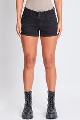 Women's WannaBettaButt 3 Button Cuffed Denim Shorts from YMI JEANS