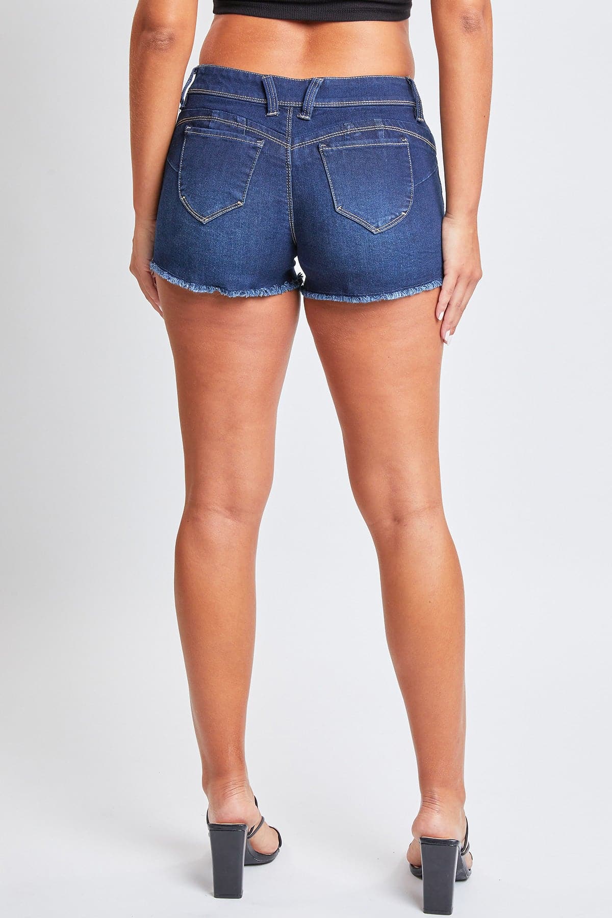 Women's WannaBettaButt Low Rise Frayed Shorts from YMI JEANS