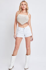 Women's WannaBettaButt Low Rise Frayed Shorts from YMI JEANS