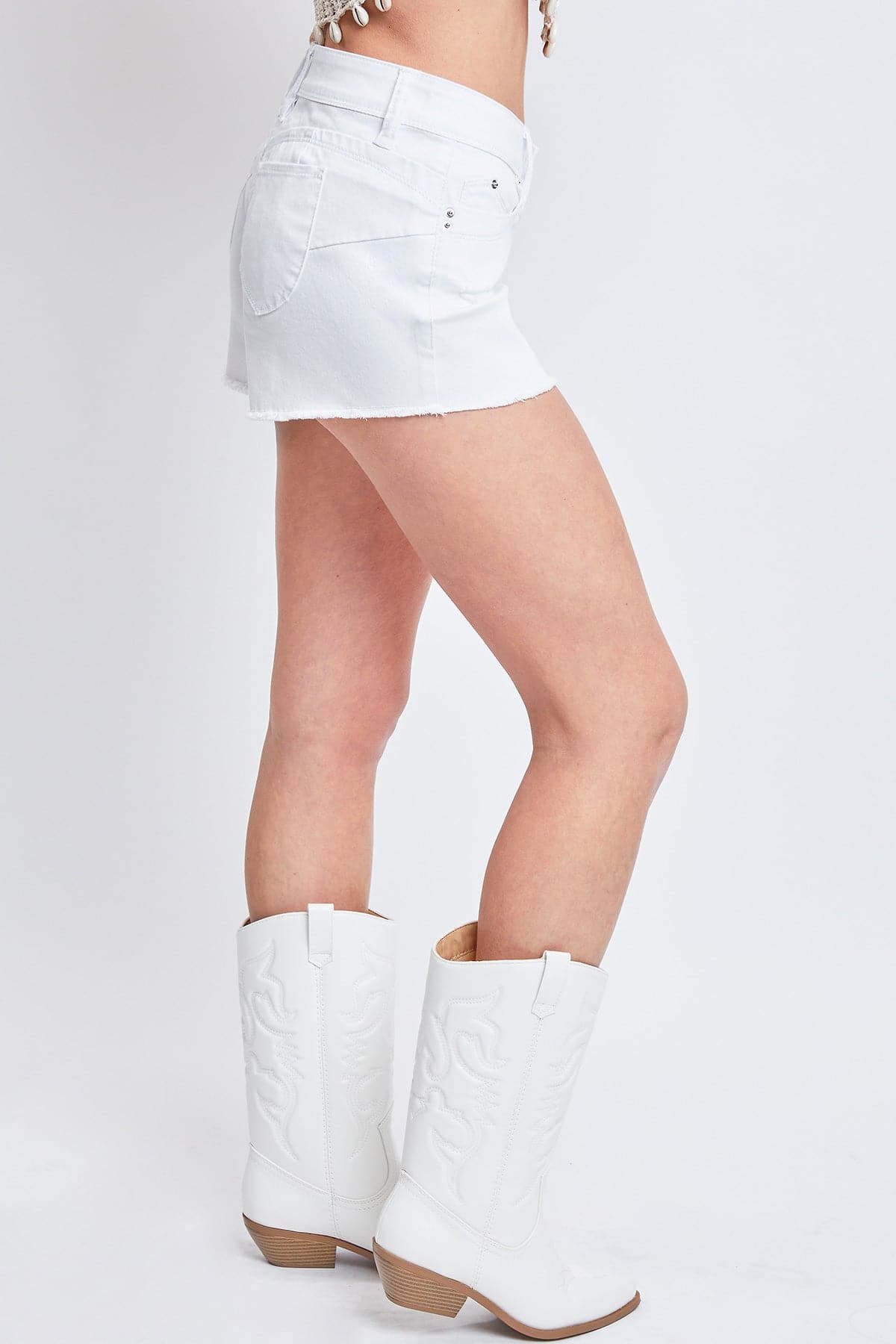 Women's WannaBettaButt Low Rise Frayed Shorts from YMI JEANS