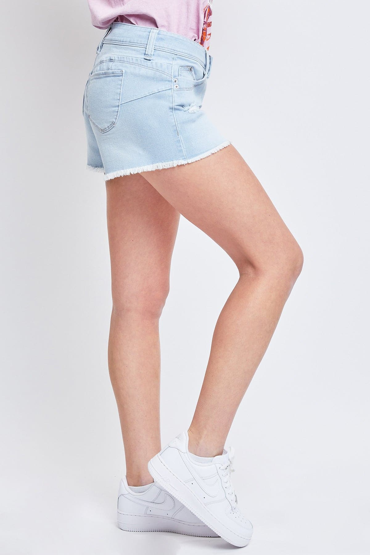Women's WannaBettaButt Low Rise Frayed Shorts from YMI JEANS