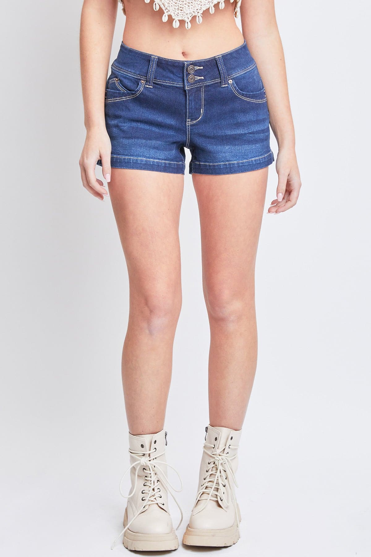 Women's WannaBettaButt Low Rise Denim Shorts from YMI JEANS