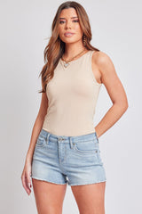 Women's Heavy Stitch Embroidered Frayed Shorts from YMI JEANS