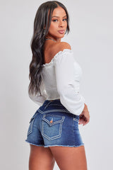 Women's Heavy Stitch Frayed Shorts from YMI JEANS