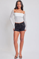Women's Heavy Stitch Frayed Shorts from YMI JEANS