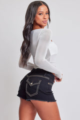 Women's Heavy Stitch Frayed Shorts from YMI JEANS
