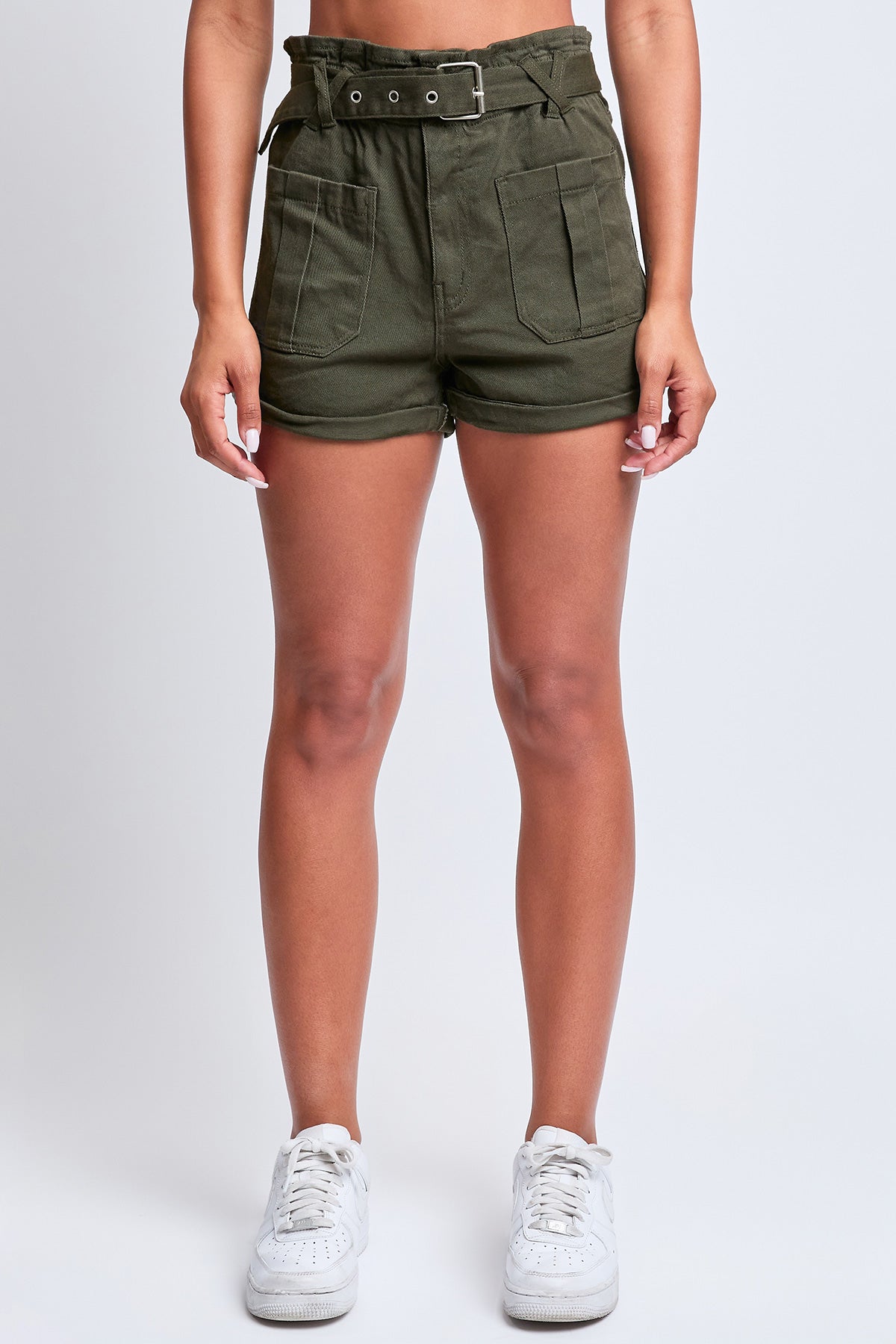 Women's Belted Paperbag Waist Shorts from YMI JEANS