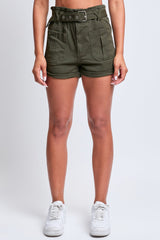Women's Belted Paperbag Waist Shorts from YMI JEANS