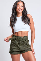 Women's Belted Paperbag Waist Shorts from YMI JEANS