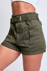Women's Belted Paperbag Waist Shorts from YMI JEANS