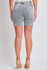 Women's Luxe High Rise Long Short Denim-Distressed from YMI JEANS