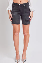 Women's Luxe High Rise Long Short Denim-Distressed from YMI JEANS