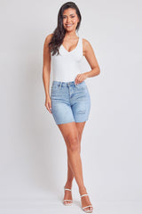 Women's Luxe High Rise Long Short Denim-Distressed from YMI JEANS