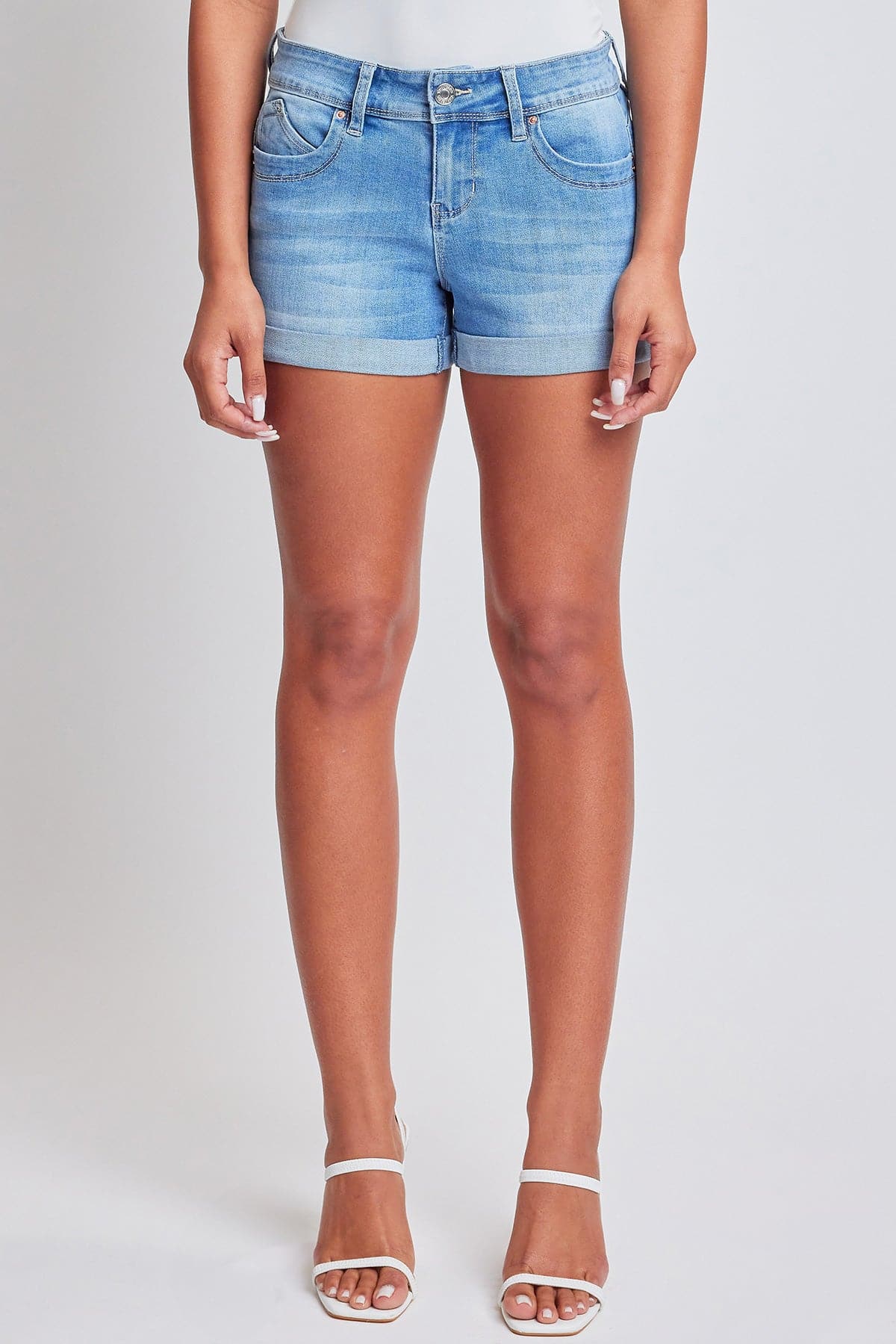Women's WannaBettaButt Cuffed Denim Shorts from YMI JEANS