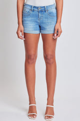 Women's WannaBettaButt Cuffed Denim Shorts from YMI JEANS