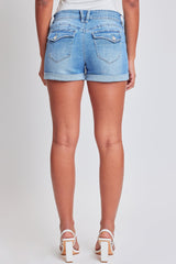 Women's WannaBettaButt Cuffed Denim Shorts from YMI JEANS